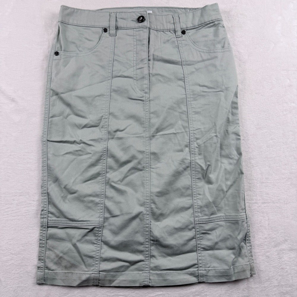 Himmelblau By Lola‎ Paltinger Y2K Embroidered Cargo Pencil Skirt Sage Green 36